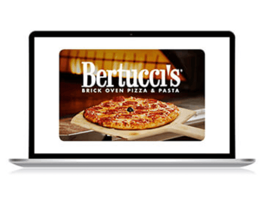 Send a Bertucci's eGift Card laptop with gift card depicted on the screen