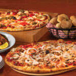 Two large pizzas with 24 wings